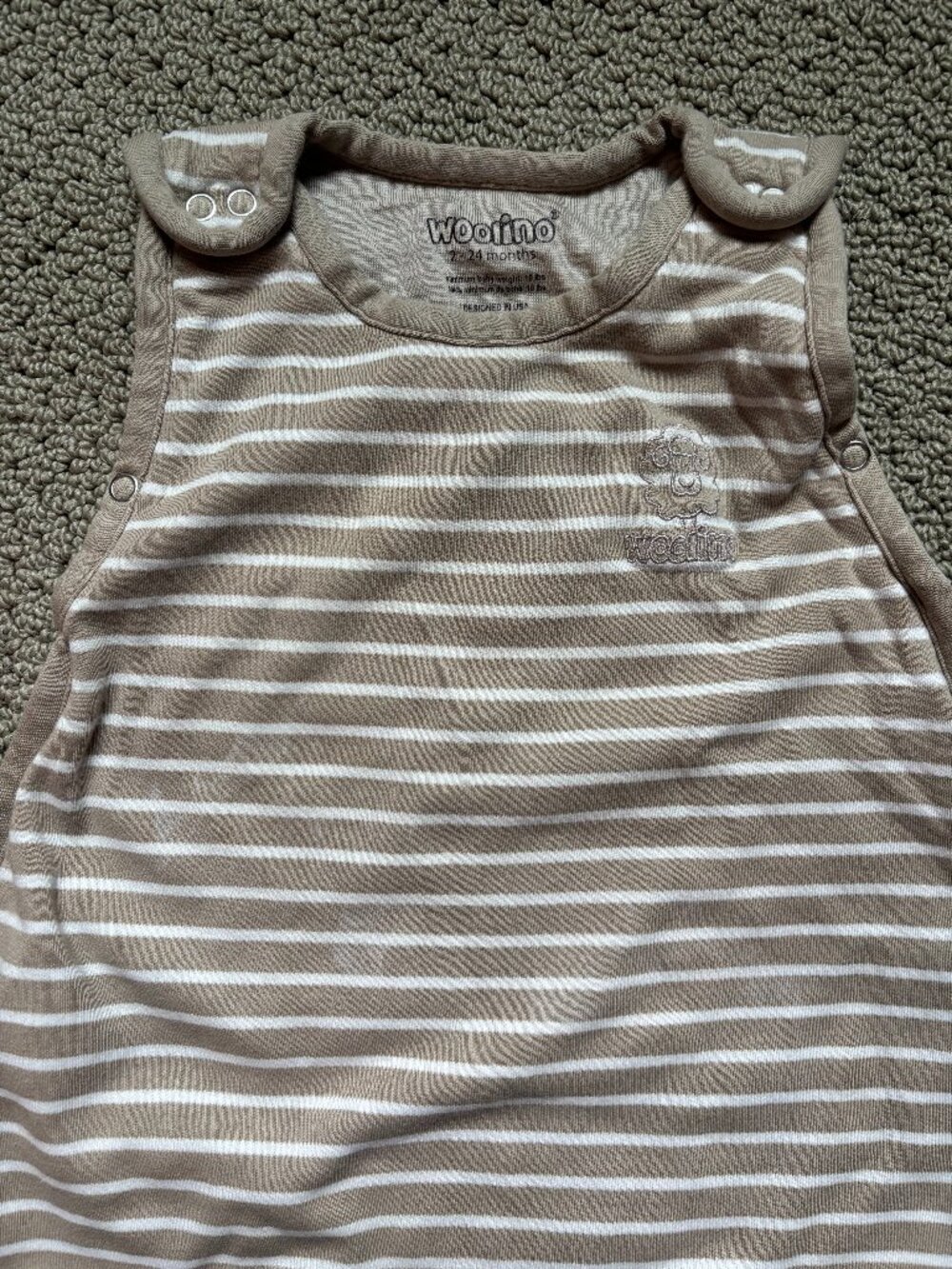 Woolino 4-Season Cotton and Wool Striped Sleep Sack - Earth
